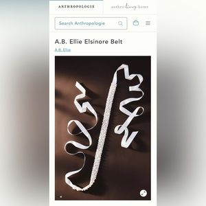Anthropologie faux pearl and satin belt designed by A.B. Ellie